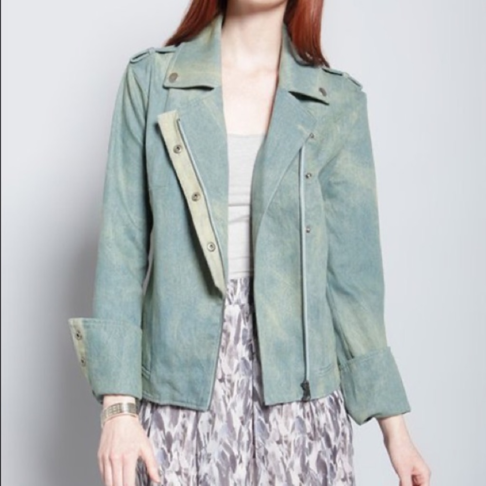 Vintage Denim Moto Jacket